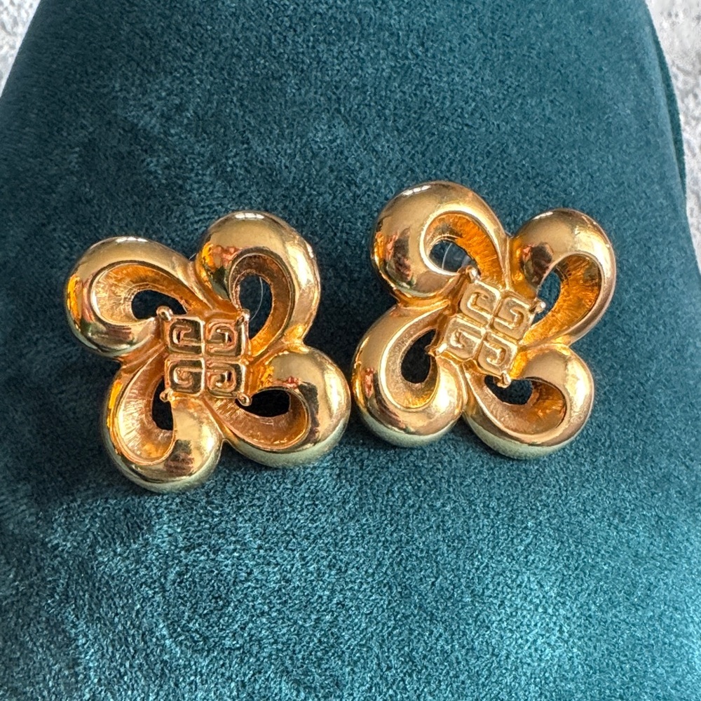 Givenchy Gold Floral Earrings
